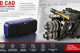 design 3d cad products, 3d models and realistic product renderings