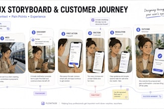 ux storyboard for customer journey and UX product experience in figma and figjam