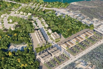 design 3d residential masterplan housing development subdivision siteplan render