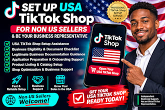 set up USA tiktok shop for non US sellers and be your business representative