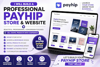 build a professional payhip store and website