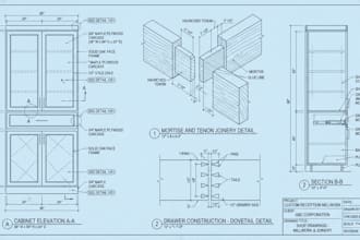 create professional millwork, casework, joinery and woodwork drawing