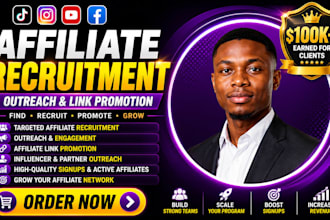 do affiliate recruitment, affiliate link promotion to get more affiliate signup