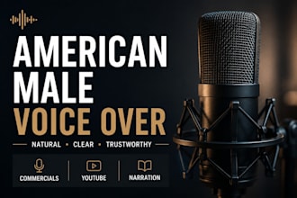 record a professional american male voice over