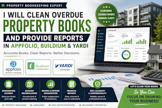 clean overdue property books and provide reports in appfolio, buildium, yardi