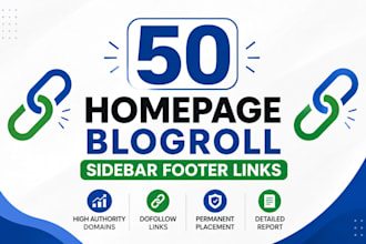 build da50 plus homepage blogroll footer sidebar   backlinks