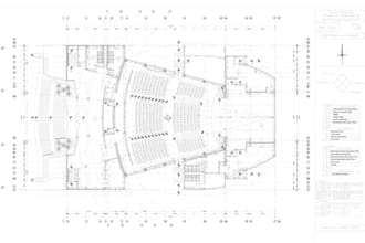 cad drafting template,2d floorplan,auditorium design layout,scale technical draw