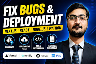 fix next js website bugs, react errors, vercel deployment issues