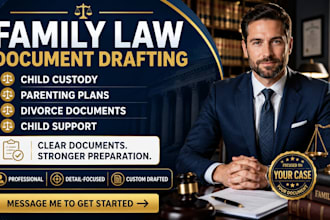 draft child custody, family law, parenting plans, divorce and child support