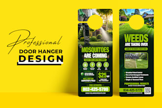 design door hanger, rack card, dl flyer, business leaflet, postcard and banner