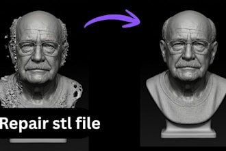 do 3d scan cleanup stl file repair fix 3d model for 3d printing