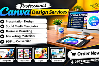 design custom canva templates, flyers, brochures and presentations