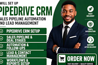 audit, set up pipedrive CRM, pipeline, automation and lead management