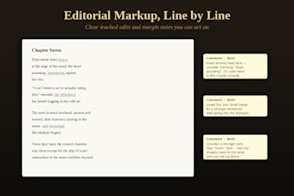 edit or beta read your fantasy or romance manuscript