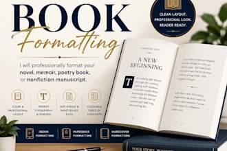 professionally format your novel, memoir, poetry book, or nonfiction manuscript