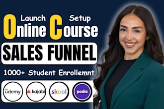 build online course funnel, launch sales funnel to increase student enrollment