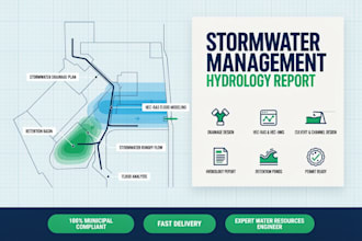 stormwater management plan drainage design hec ras modeling hydrology report