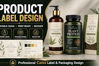 do product label canva design, editable ebook canva instagram templates in 24hrs