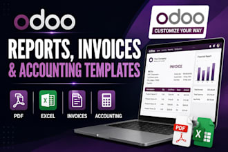 customize odoo qweb PDF excel reports, invoice report and accounting template
