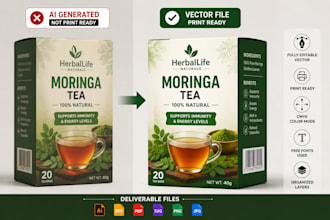 convert ai generated packaging, juice label designs into print ready vector file