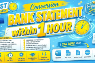 made bank statement PDF to editable format