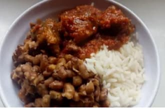 cook rice and bean