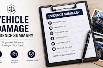 prepare a vehicle damage evidence summary for your small claims case