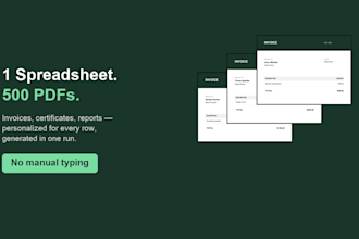 bulk generate personalized PDF invoices or certificates from excel