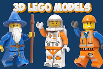 custom 3d lego model lego toy articulated bjd lego design 3d lego minifigure