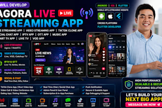develop tiktok clone live streaming app music app social chat app streaming app