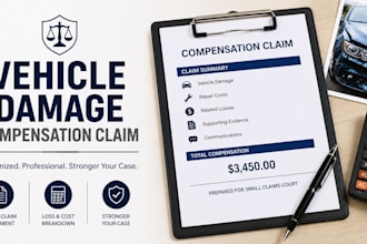 prepare a vehicle damage compensation claim for your small claims case