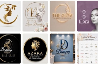 design  modern feminine logo and beauty skincare branding