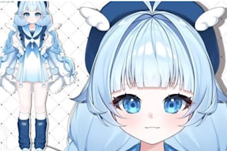 design female vtuber, chibi vtuber, male vtuber, pngtuber, pngtuber model
