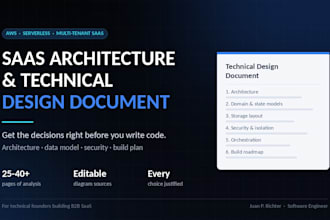 design your saas architecture and deliver a technical design document