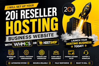 20i reseller hosting business website with whmcs or hosting