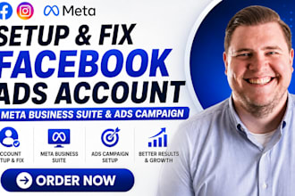 fix issues or setup facebook ad account meta business suite, meta ads campaign
