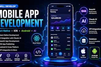 develop mobile app anythingcom app publishing ios app react native base44 claude