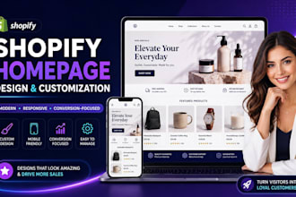 design shopify homepage redesign theme, shopify homepage design customization