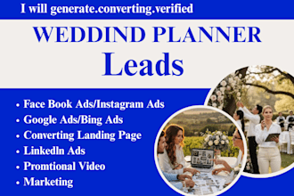 wedding planner  leads, event planner facebook ads, event planner google ads