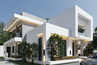 do 3d exterior design and 3d rendering for residential and commercial buildings
