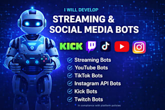 code tiktok live streaming bot, tiktok api bot, instagram api bot, youtube bot
