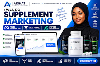 do supplement marketing meta facebook ads sales funnel peptide leads generation