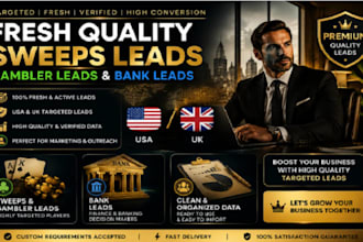 fresh rich elderly citizen leads, sweep leads, gamblers lead, bank lead, usa, uk