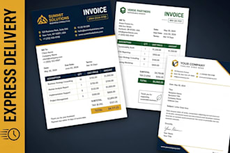 design editable invoice template, letterhead, qoutation and fillable pdf