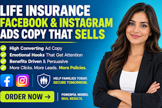 design winning life insurance facebook, instagram ads copy, life insurance leads