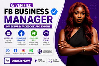 create verified bm, verified facebook bm, fb business manager and ads account