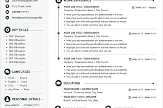 create a professional resume CV design