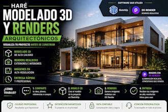 haré modelado 3d y renders arquitectónicos