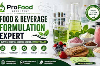 formulate food and beverage products with commercial recipe development