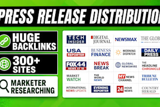 write, distribute press release to premium medial site, online press release